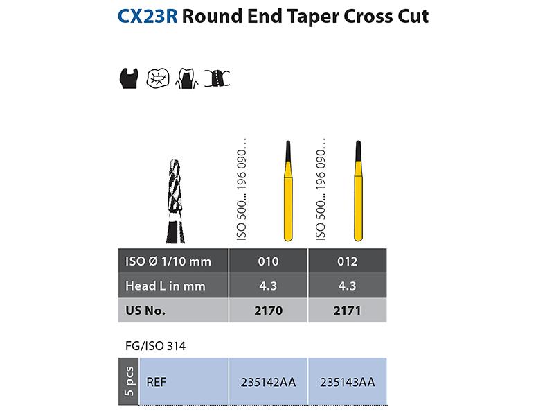 Diatech CX23RCX23R Conique à bout rond pour coupe transversale FG 012
