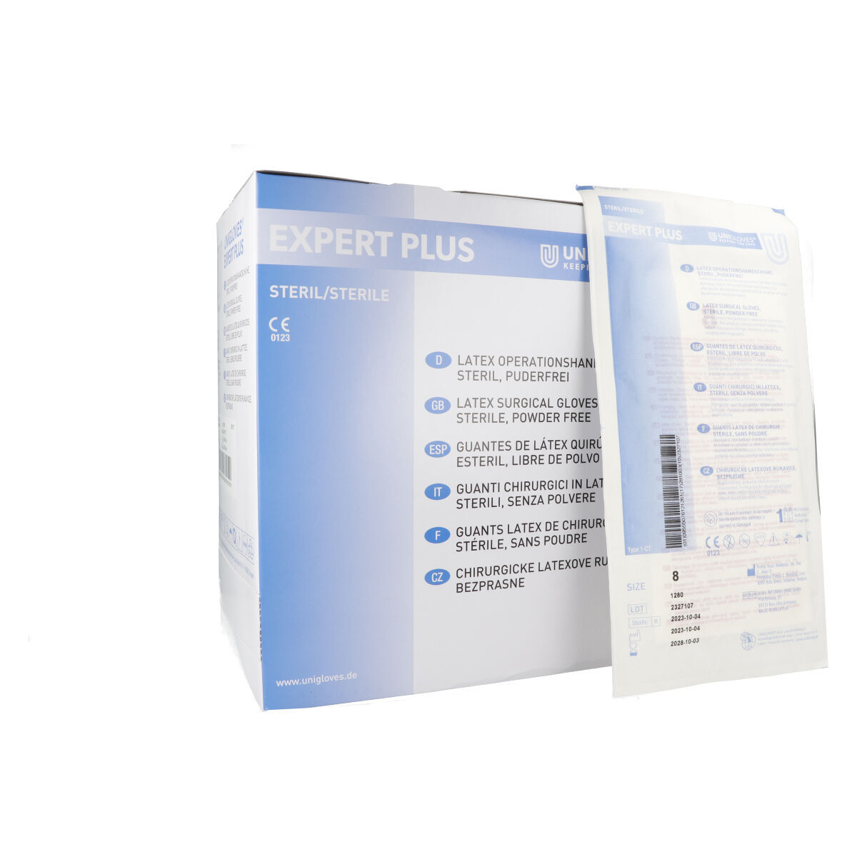 Unigloves® Expert Plus latex gants de chirurgie stérile non poudrés
