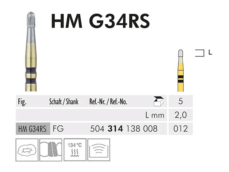 HM G 34 RS FG 012 fraise en carbure de tungstène