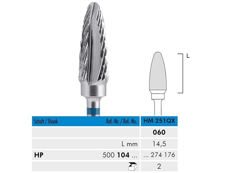 HM 251 QX HP 060 fraise en carbure de tungstene