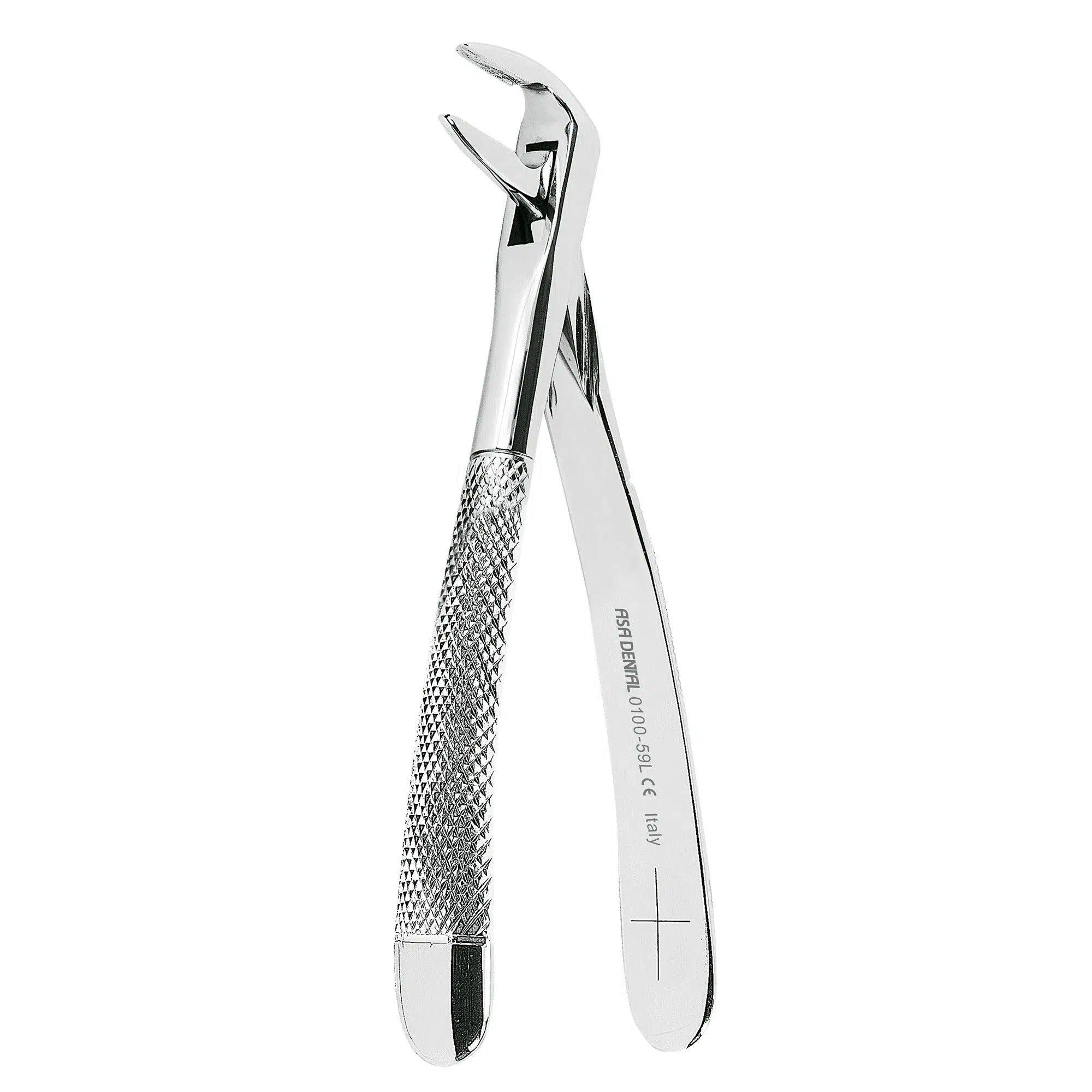 Asa Dental Extractietang #59L Gekartelde punt (16 cm)