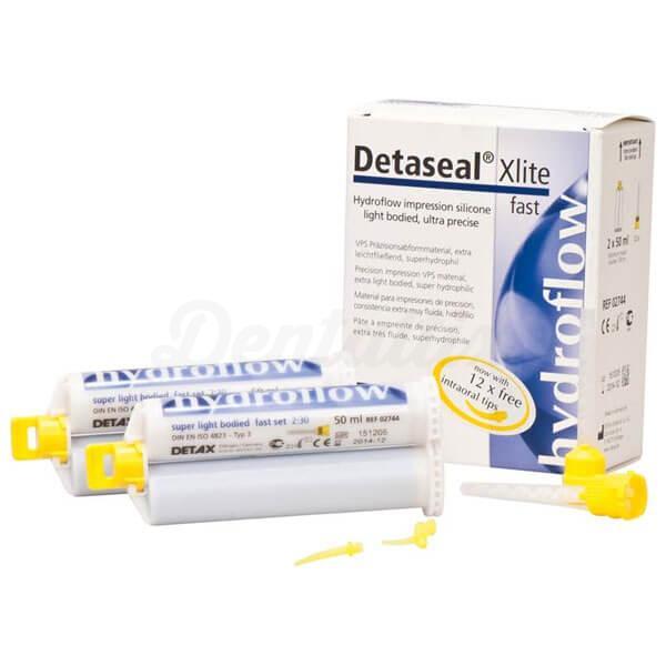 Detaseal Hydroflow Xlite : Matériau d’empreinte en silicone (2 x 50 ml)