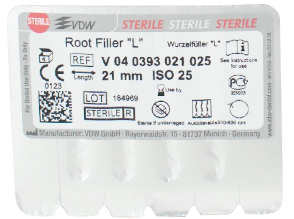 Remplisseur de racine 393/25 21mm stérile 4pcs