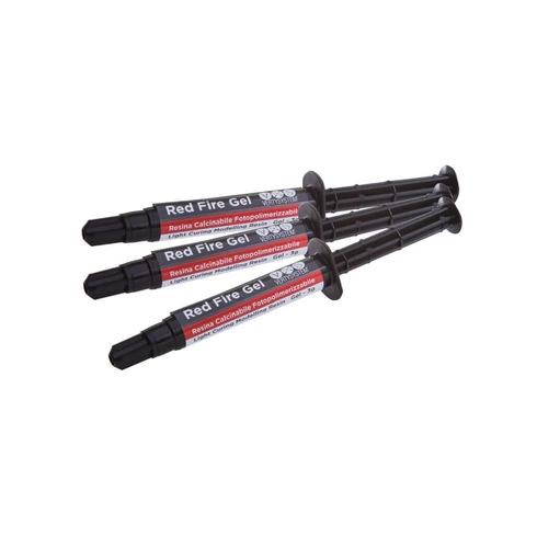 Uitbrandbare Hars Red Fire Gel in Spuiten (3 x 3g)