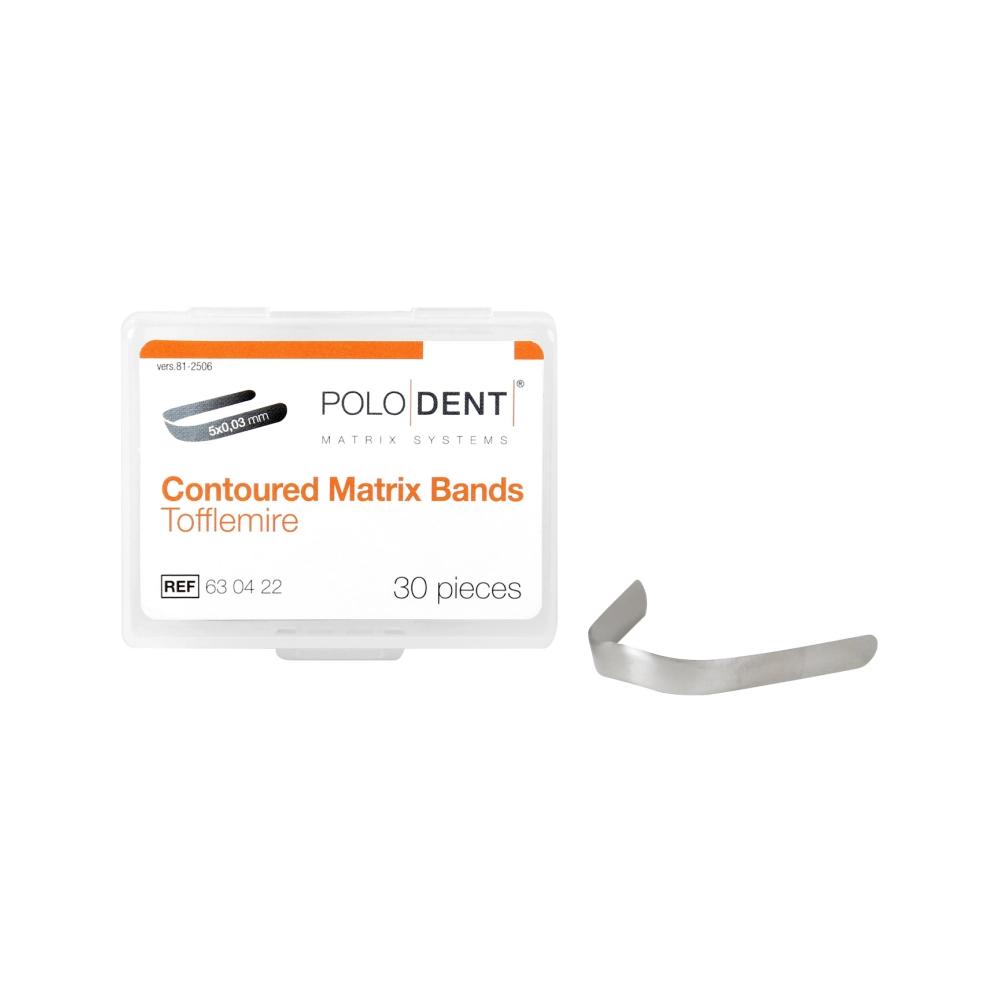 PoloDent Contoured matrixbandjes Tofflemire 5 mm/0,03 mm 30 stuks