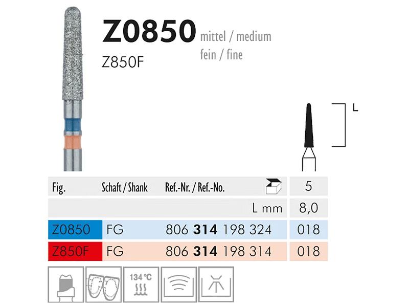 Z 0850 instrument diamanté pour zirconium