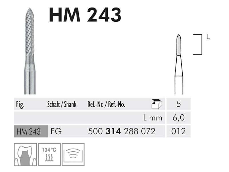 HM 243 FG 012 fraise en carbure de tungstène