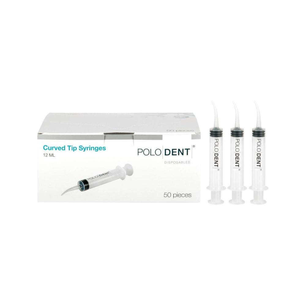PoloDent Seringues à bout courbé 12 cc 50 pcs
