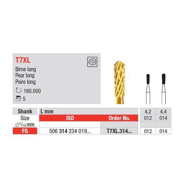 FRAISE TUNGSTENE T7XL .012 EDENTA