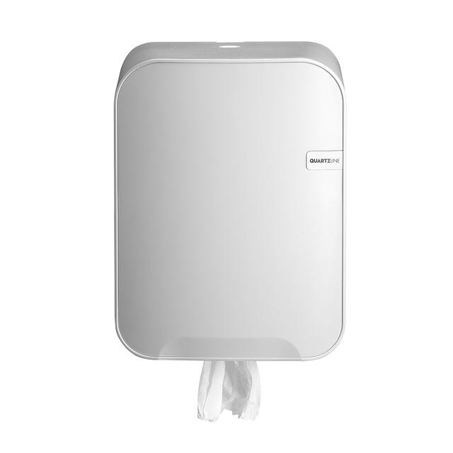 QuartzLine distributeur de bobines d'essuyage midi à dévidage central, blanc/noir/argent