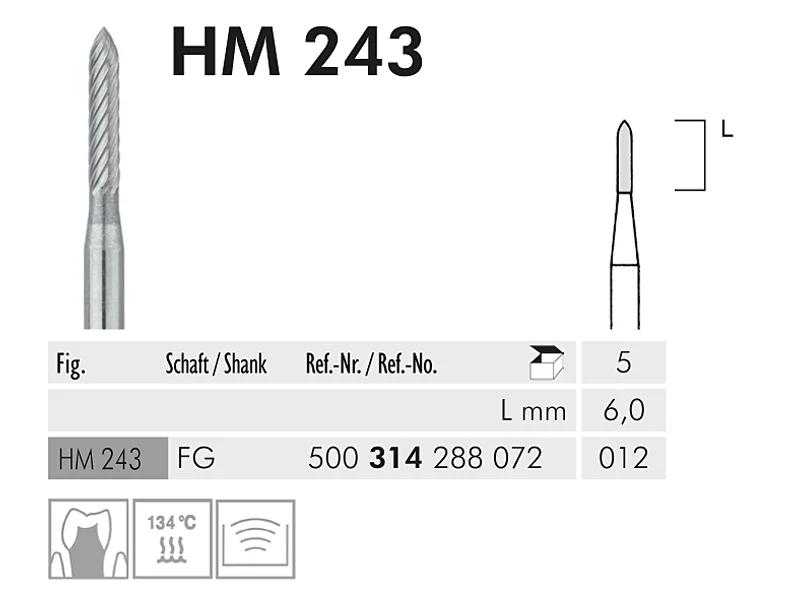 HM 243 FG 012 fraise en carbure de tungstène