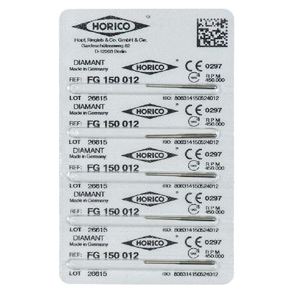 Fraises diamantées FG 150 cylindrique - ISO 012, moyen, 5 pcs