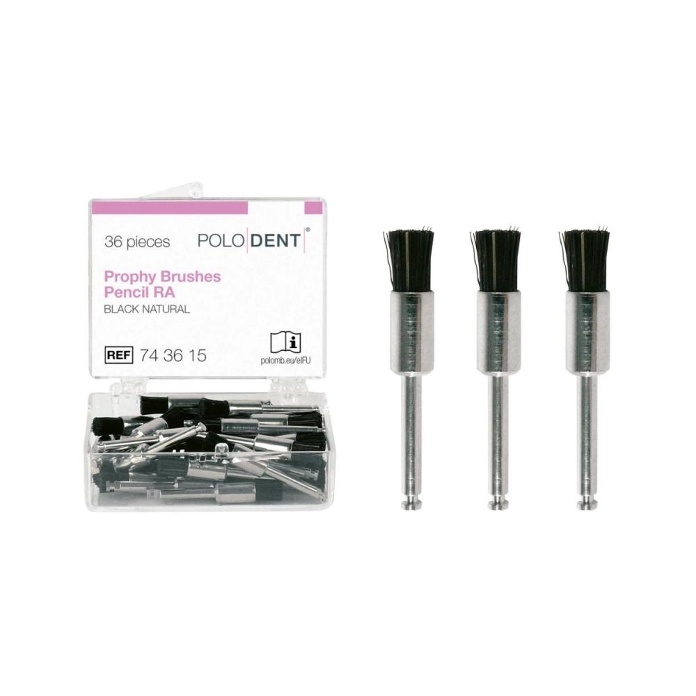 PoloDent Brossettes à polir pinceau noir CA 36 pcs