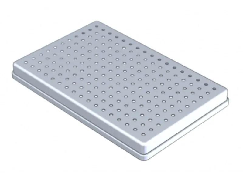 Aluminium anodisé couvercle perforé (Format 28 x 18 x 2,5 cm) gris