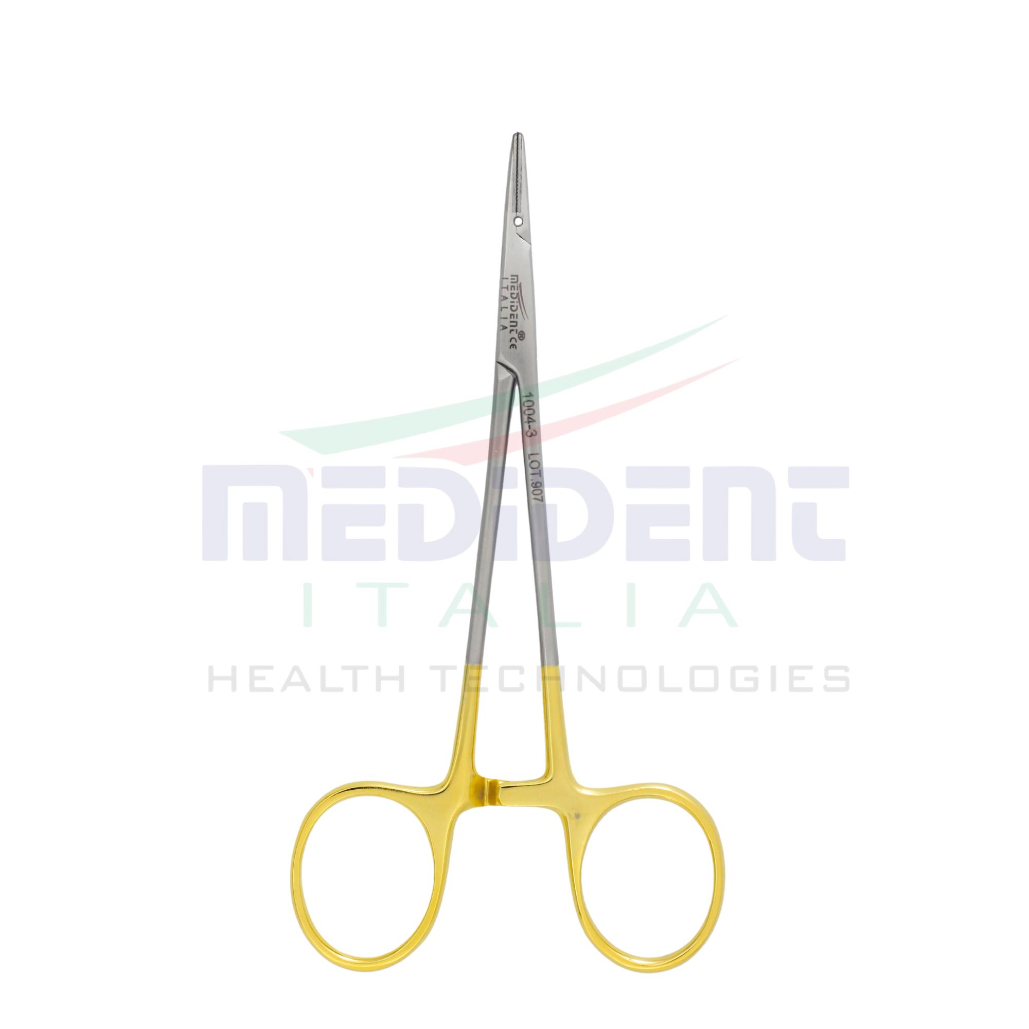 Porte-aiguille Cril Wood droit 12cm insert TC taille d'aiguille 2-0,3-0,4-0 réf. 1004-3