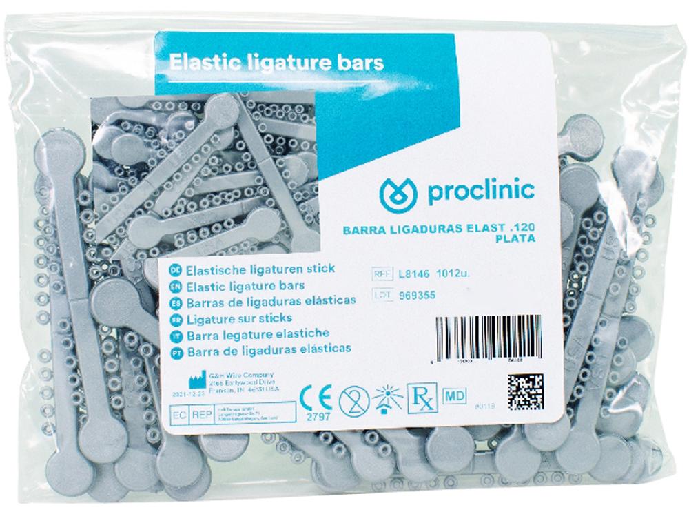 Ligatures élastiques argent 120° Pa