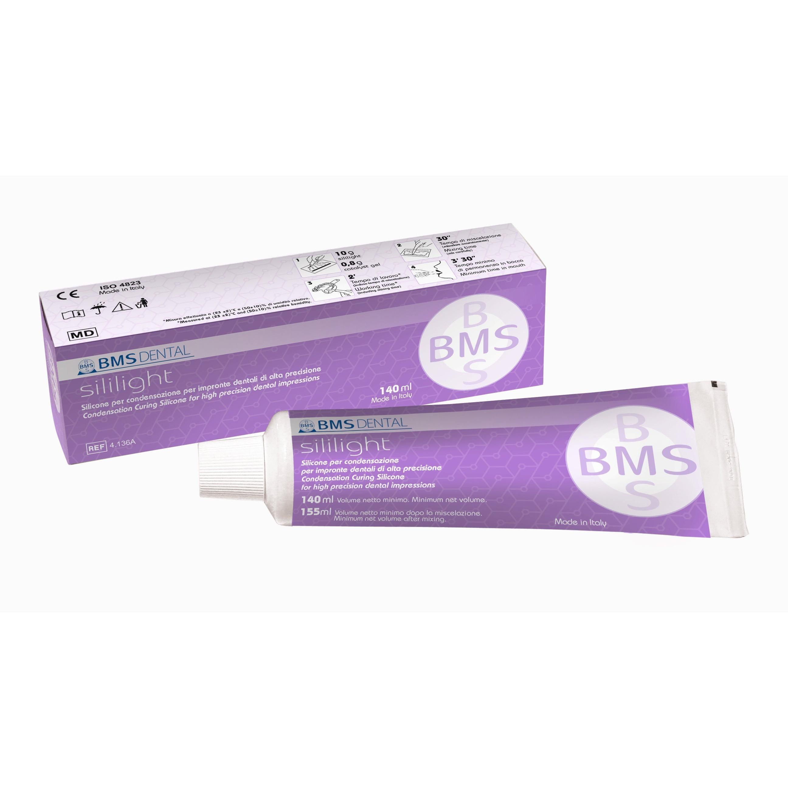 BMS Dental SILILIGHT silicone par condensation pour deuxièmes empreintes (140 ml)