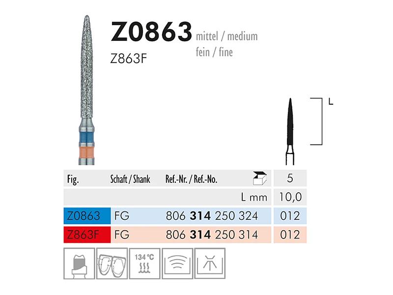 Z 0863 instrument diamanté pour zirconium