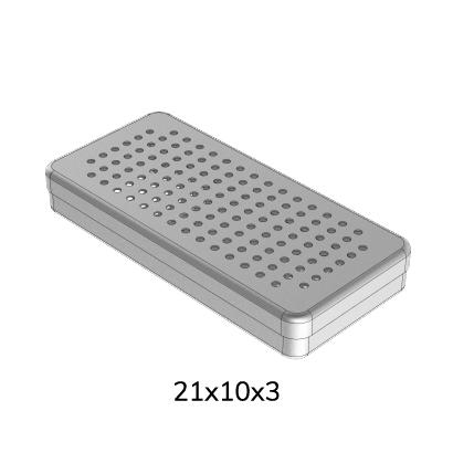 BOITE ALUMINIUM PERFOREE - 21X10X3CM