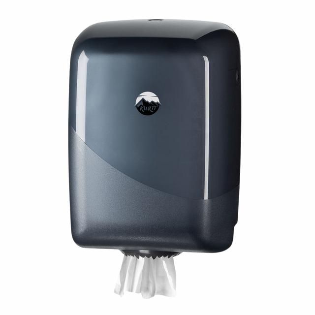 KURTT Poetspapier Dispenser Midi Centerfeed Zwart Kunstof