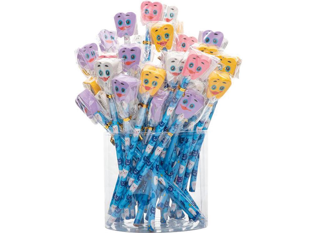 Crayon dent avec gomme 48p.