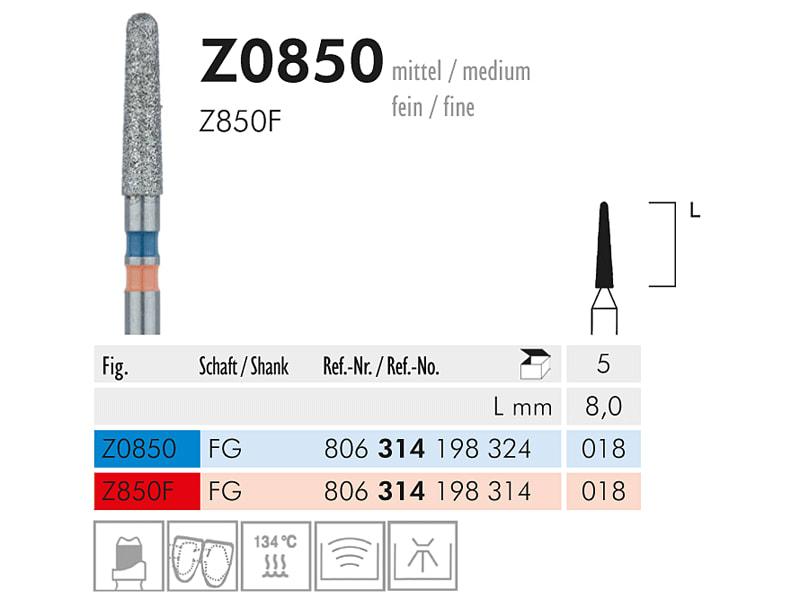 Z 0850 instrument diamanté pour zirconium