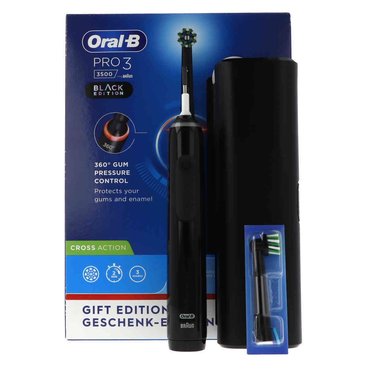 Oral-B Pro 3 3500 Black Electric Toothbrush with Travel Case
