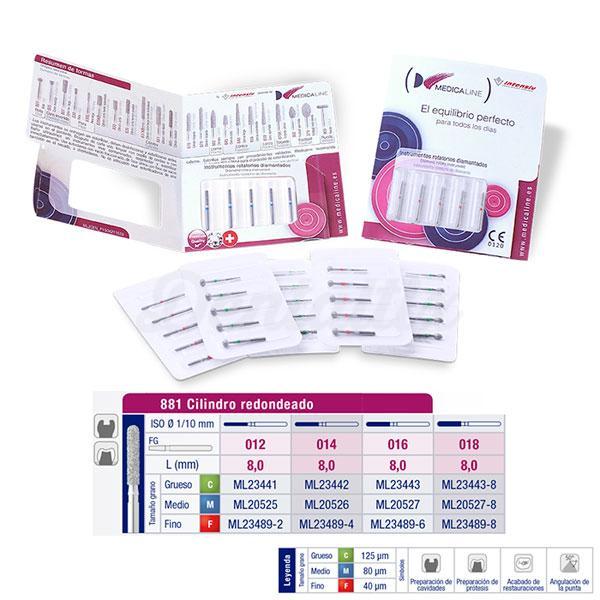 Fraise diamantée 881 FG cylindrique ronde MEDICALINE (5 pcs)