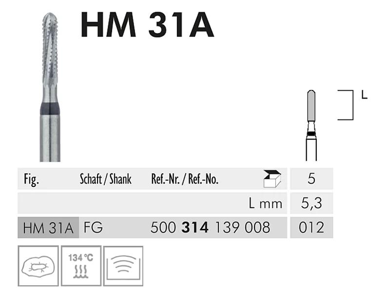 HM 31 A FG 012 fraise en carbure de tungstène