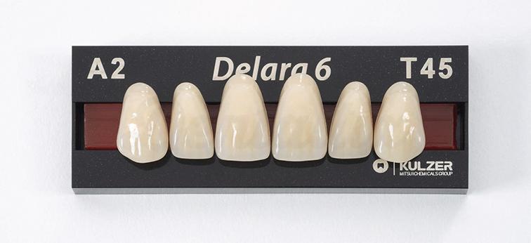 Delara : Dents antérieures supérieures en résine (6 unités)