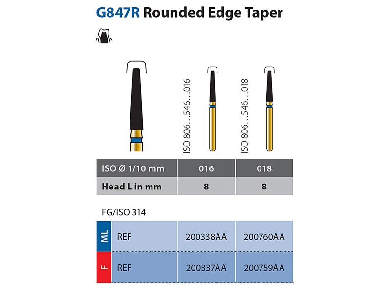 Diatech G847R Rounded Edge Taper