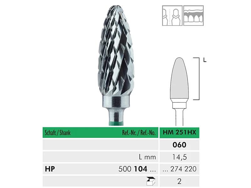 HM 251 HX HP 060 fraise en carbure de tungstène