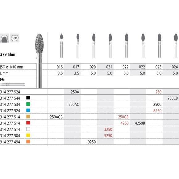 Intensiv SA FG 4250 Composhape fraise diamantée 5,0 mm - ISO 277 514 022 (6 pcs)