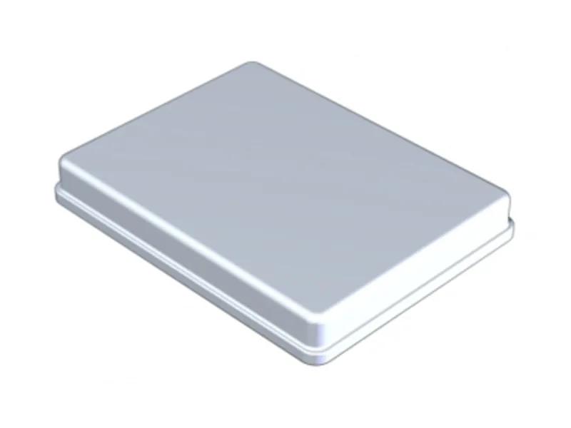Aluminium anodisé couvercle (Format 18 x 14 x 1,9 cm) gris