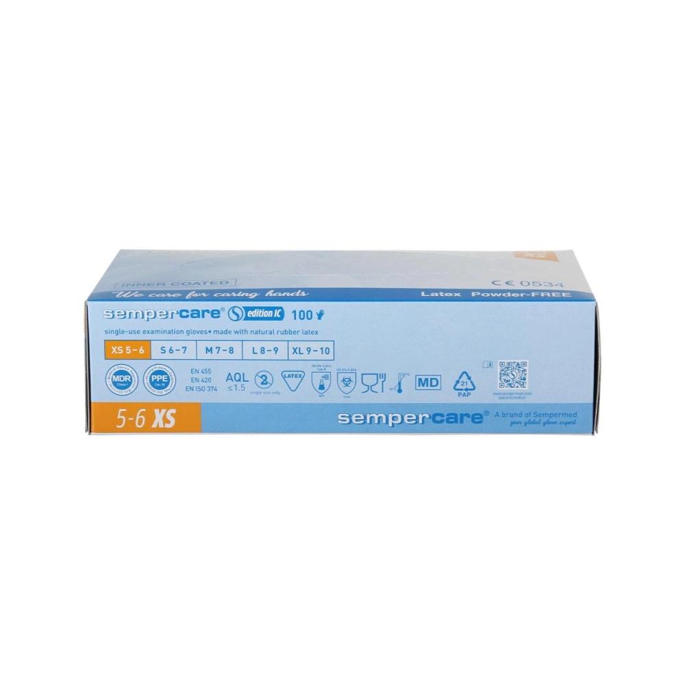 Semperit Sempercare handschoenen Latex poedervrij x-small 100 stuks
