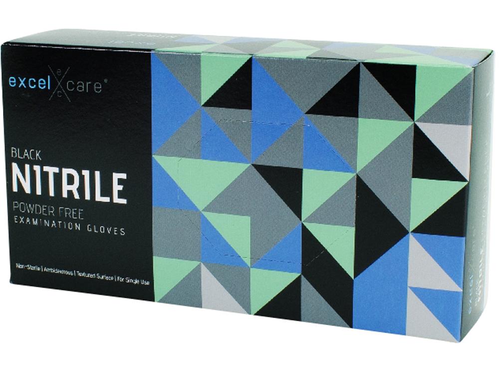 Gants nitrile Excel PF noir taille L 100pcs