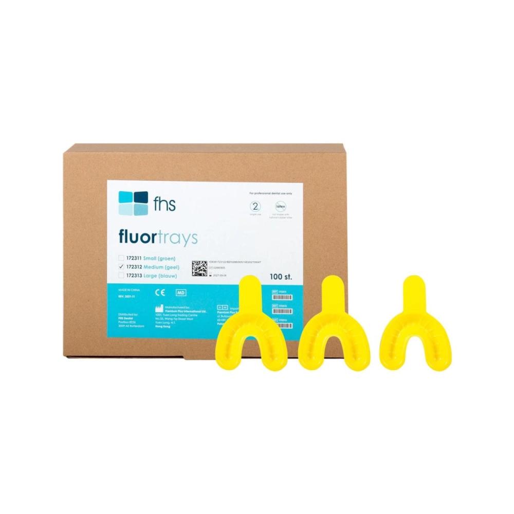 FHS Fluoride applicatielepels medium geel 100 stuks