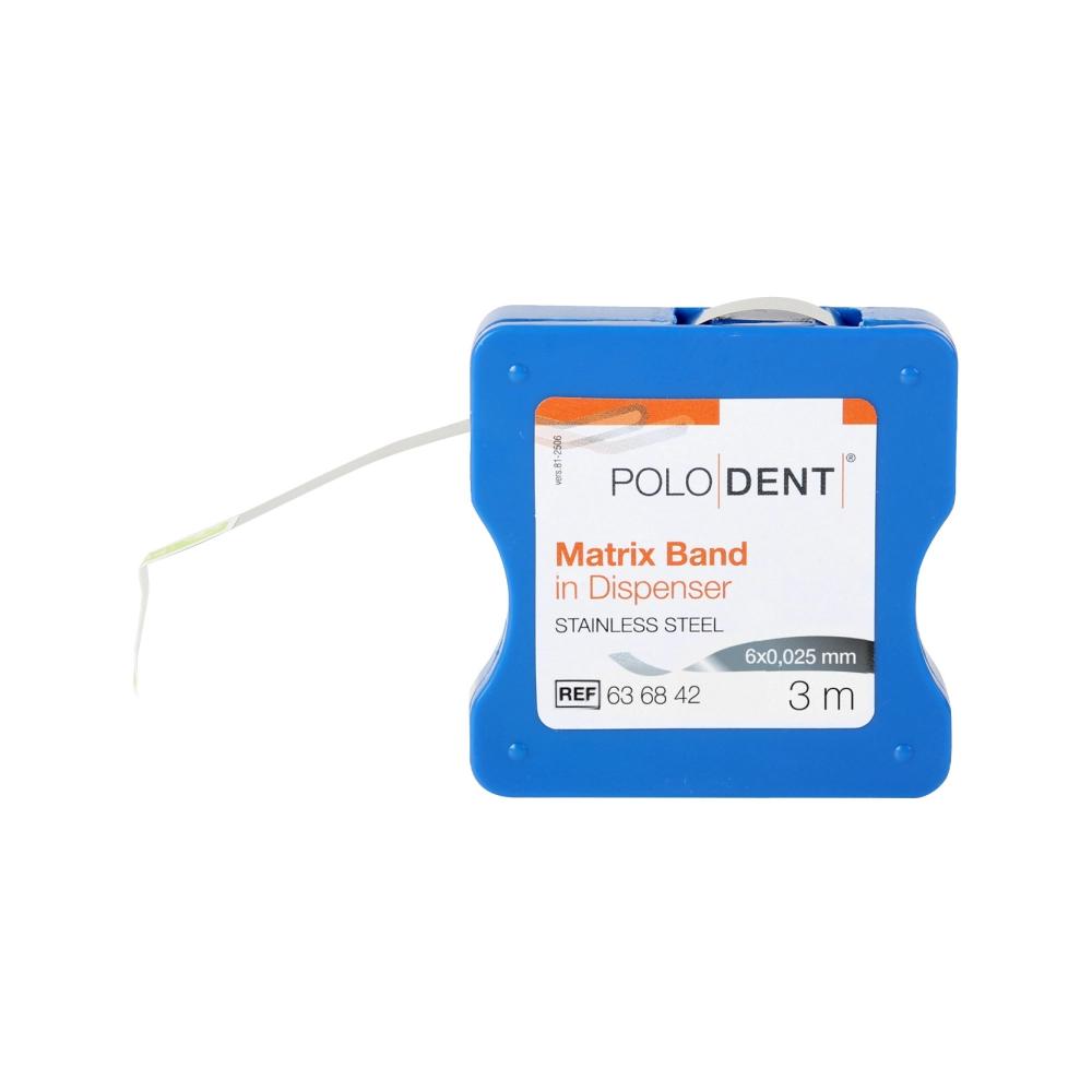 PoloDent Rouleau de matrices en distributeur inox 6x0,025 mm 3 mètres