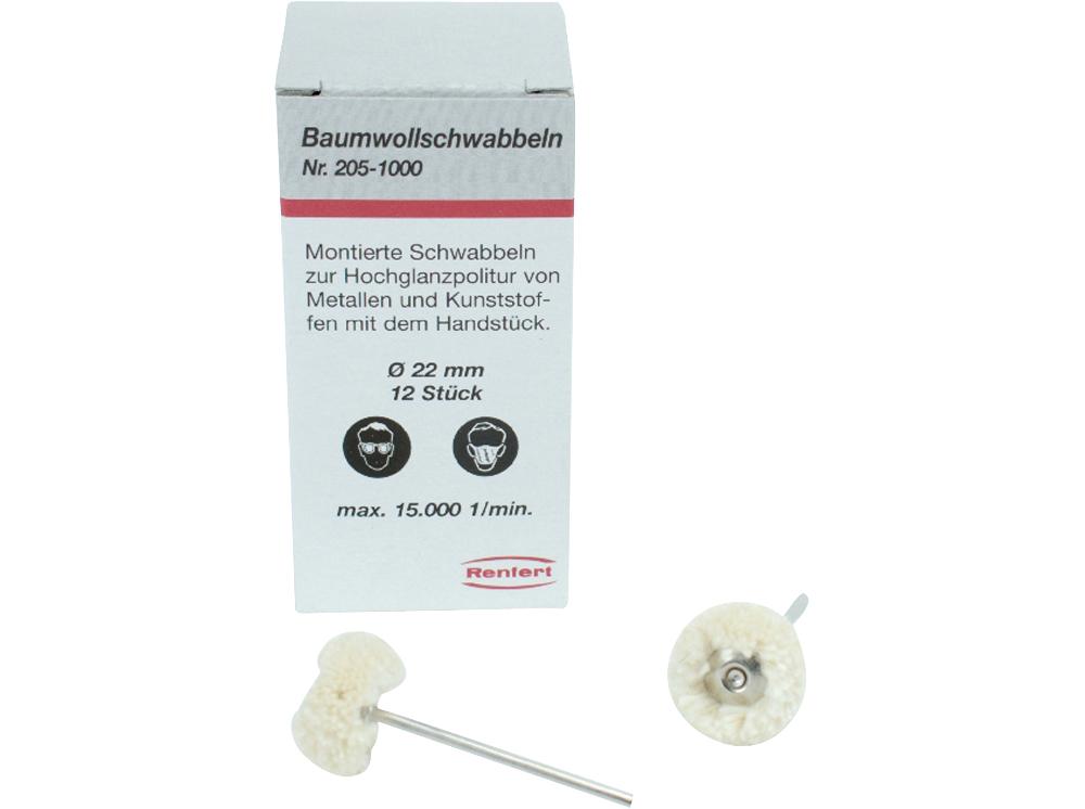 Tampon de coton 22mm monté 12pcs