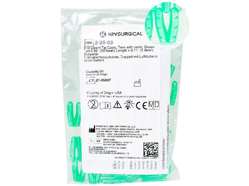 Capuchon de protection Twin vert 2,8x20,8mm 50p.