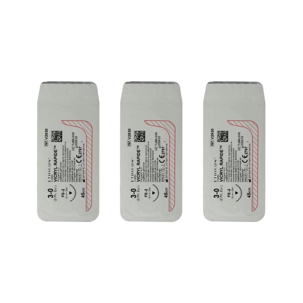 Ethicon Vicryl Rapide 3-0 coupante 18,7 mm V2930H 36x45 cm