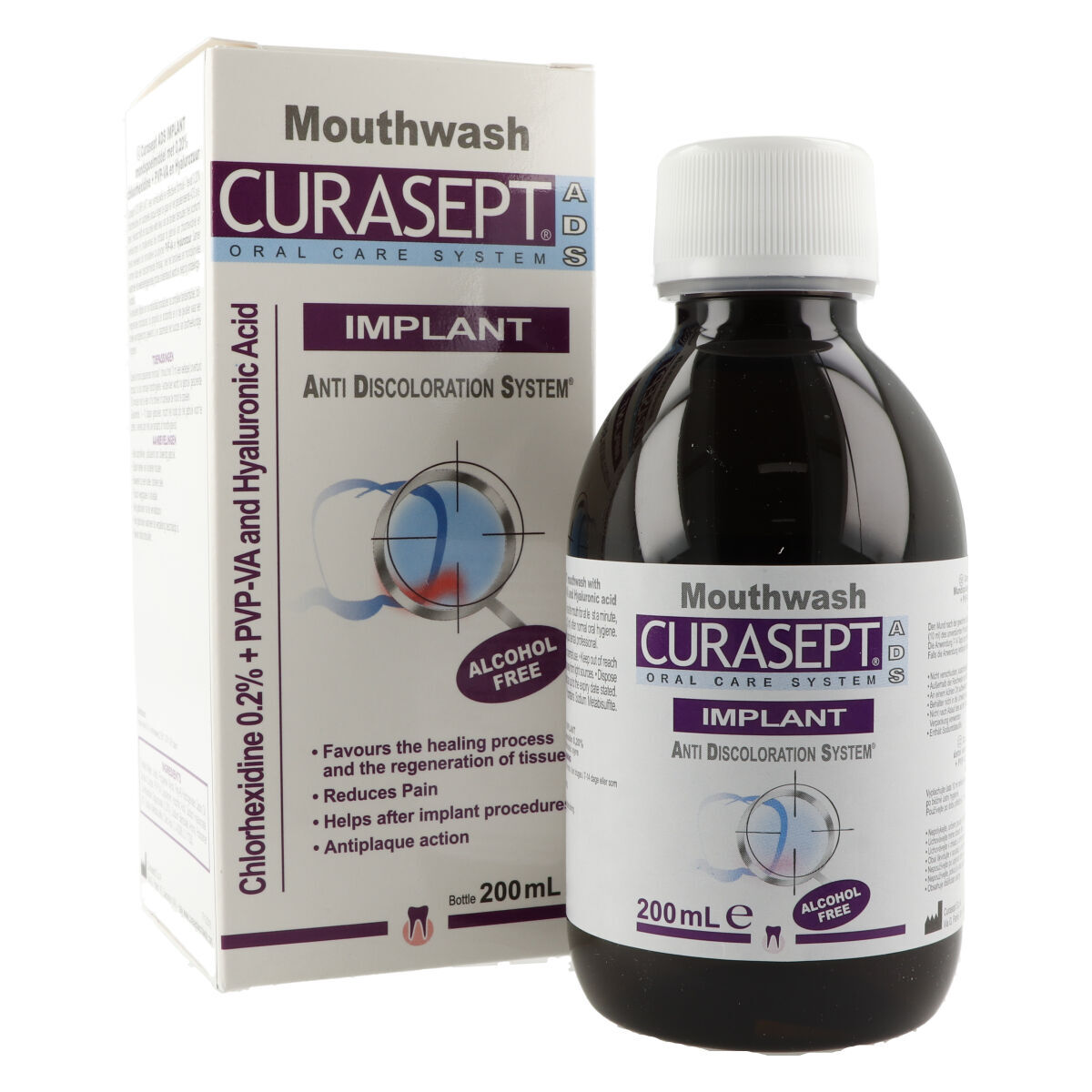 Curasept ADS Implant Bain de bouche (CHX 0,20%) + HA + PVP-VA