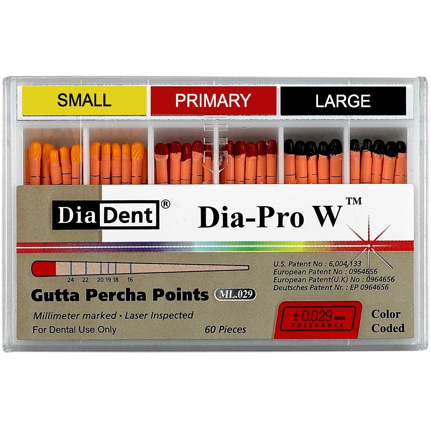 Pointes de gutta-percha Dia-Pro W graduées