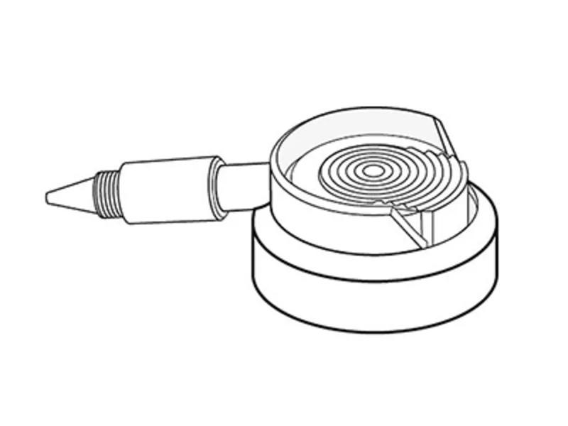 Spray cap with nozzle for turbine handpieces and air motors with fixed connection