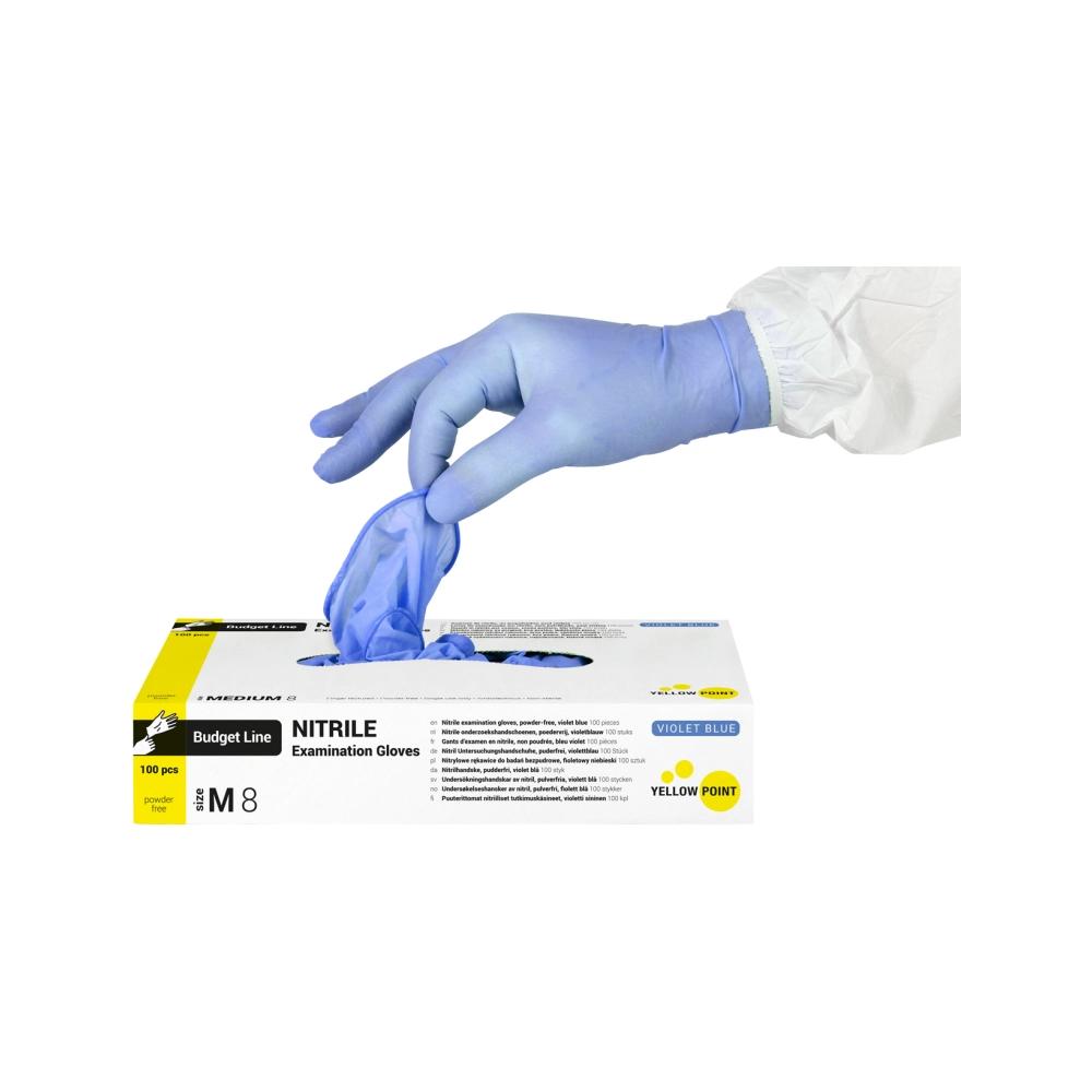Yellow Point Budget Line Gants Nitrile non poudrés bleu moyen 100 pcs
