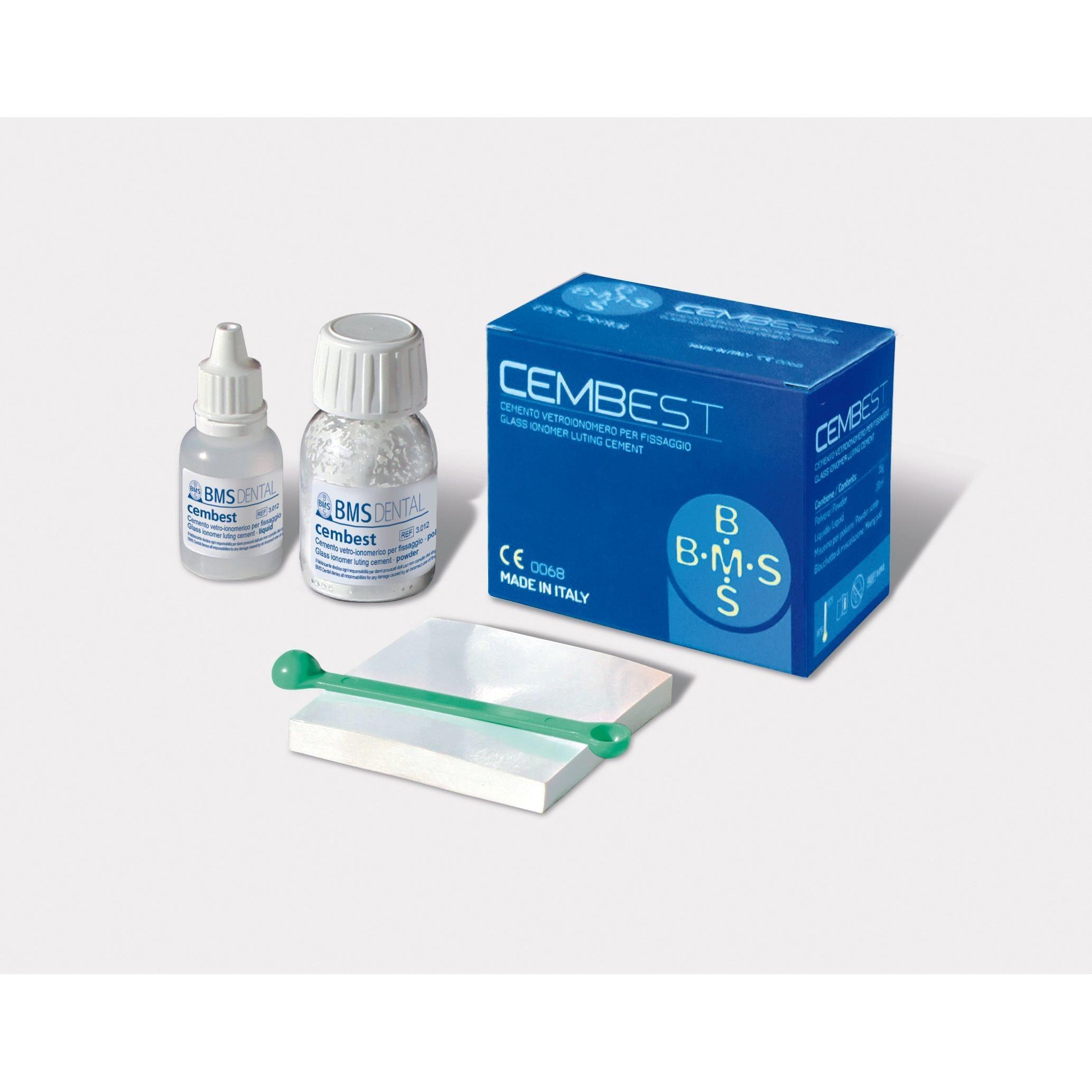 BMS CEMBEST ciment verre ionomère de scellement, 35 g poudre + 20 ml liquide