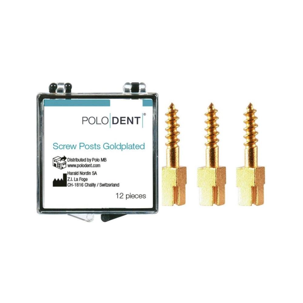 P.D. screw posts plaqués or S-2 12 pcs