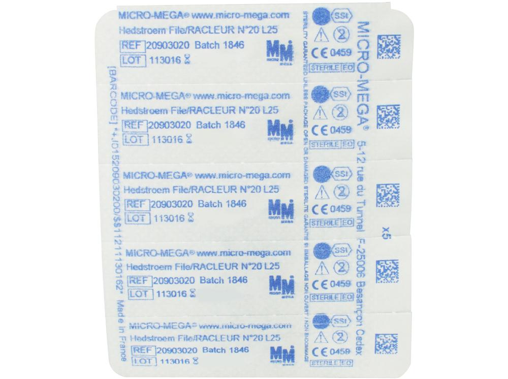 Limes Hedström stériles N20 25mm 6pcs