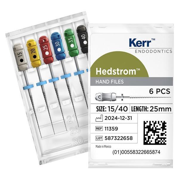 Hedström-Files, 25 mm - ISO 25 - rouge, 6 pcs