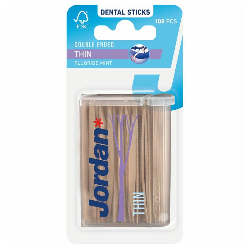 Jordan cure-dents double extrémité menthe fins (100 pcs)